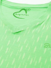Being Human Pure Cotton Abstract Printed V-Neck T-shirt