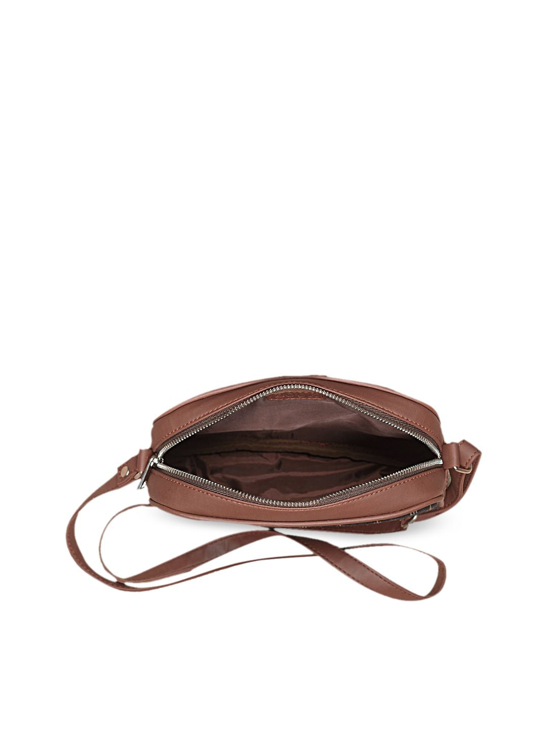 ZOUK Black Printed Structured Sling Bag