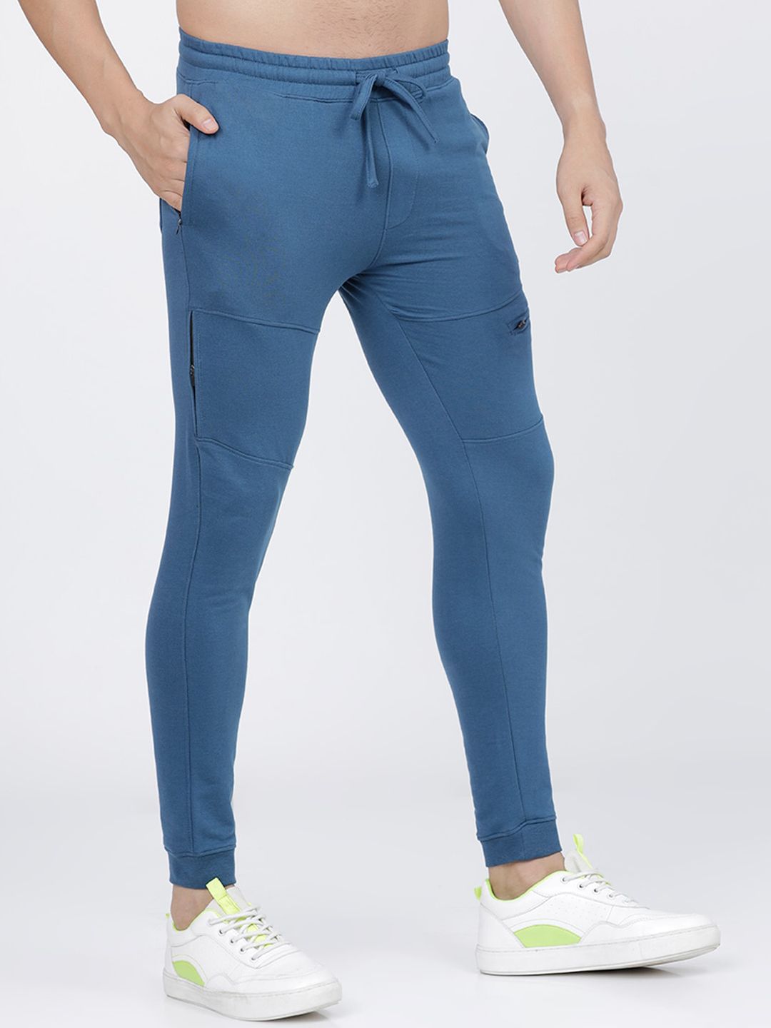 The Indian Garage Co Men Blue Solid Slim-Fit Joggers