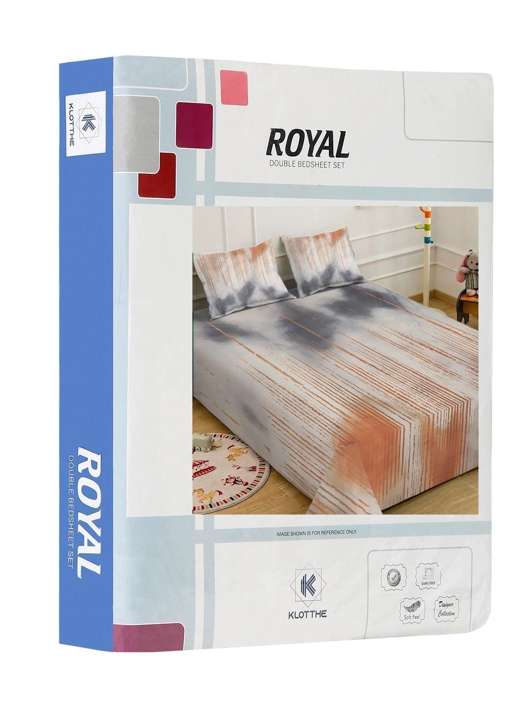 Moda Rapido X KLOTTHE Grey 400 TC King Bedsheet with 2 Pillow Covers