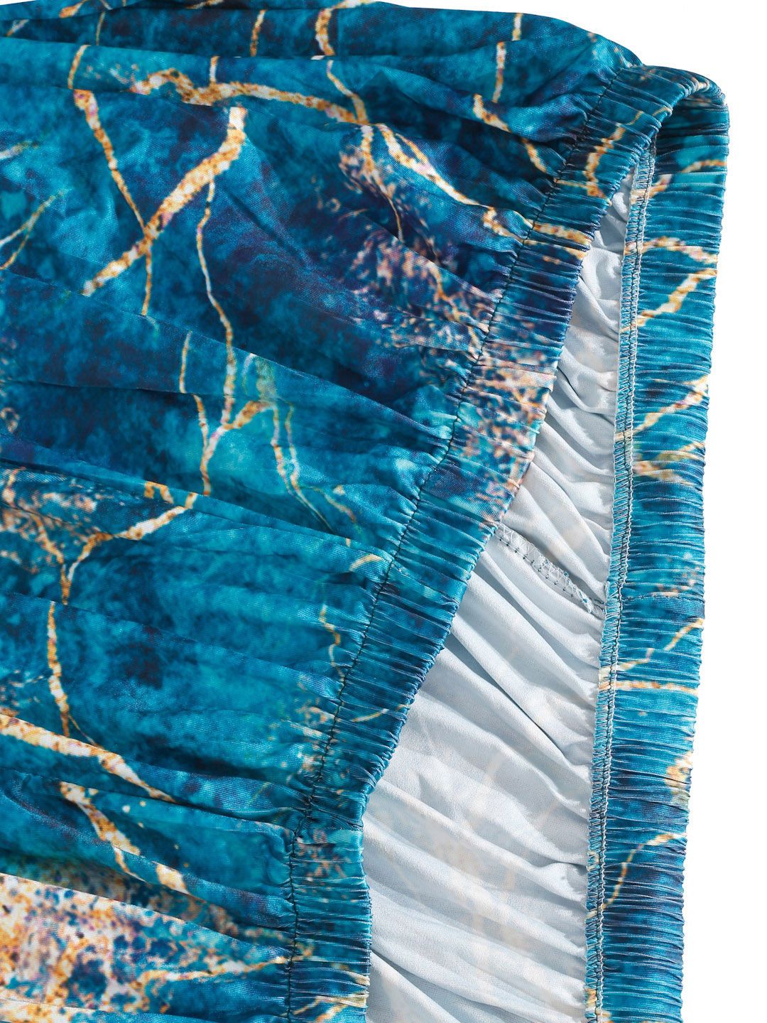 Cortina Teal Green & Yellow Abstract Printed 1-Seater Sofa Cover