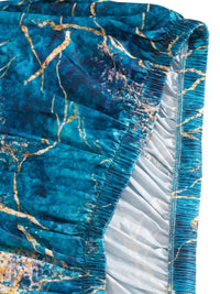 Cortina Teal Green & Yellow Abstract Printed 1-Seater Sofa Cover
