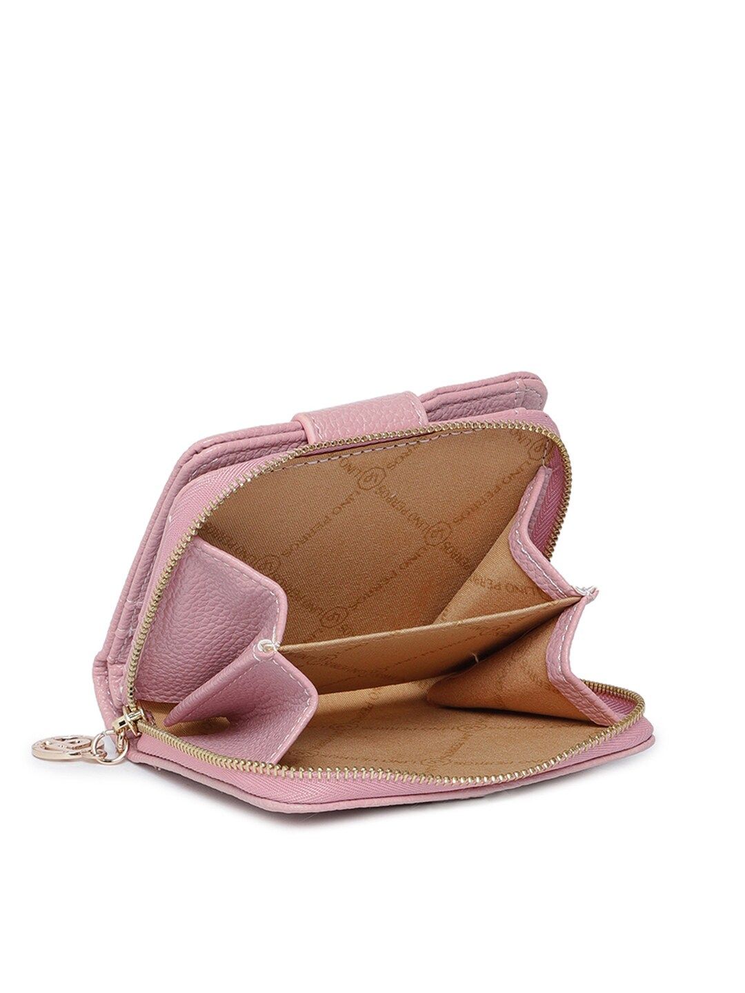 Lino Perros Women Pink Solid Zip Around Wallet