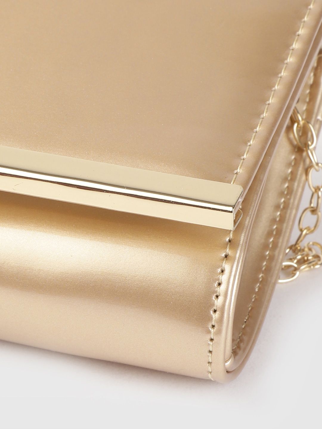 Lino Perros Gold-Toned Solid Purse with Sling Strap