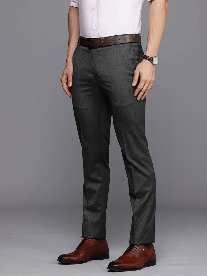 Raymond Men Textured Slim Fit Formal Trousers