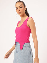 DressBerry Pinktastic Vibes Fastening Detail Sleeveless Top