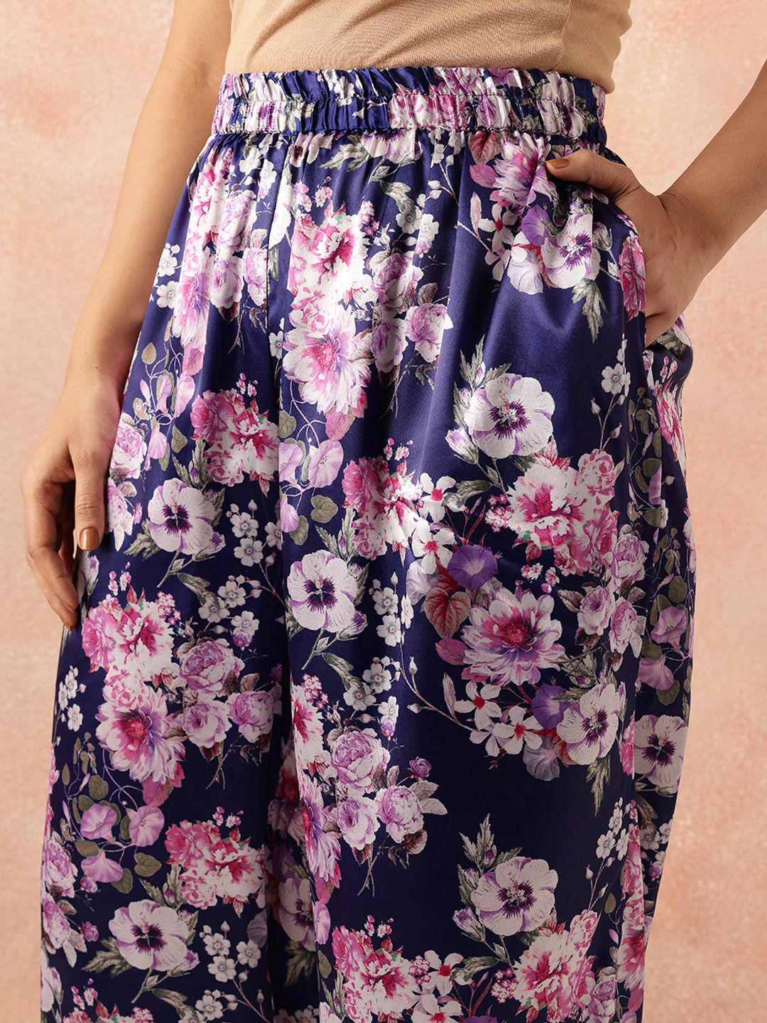 all about you Plus Size Floral Print Co-Ords With a Tie-ups Belt
