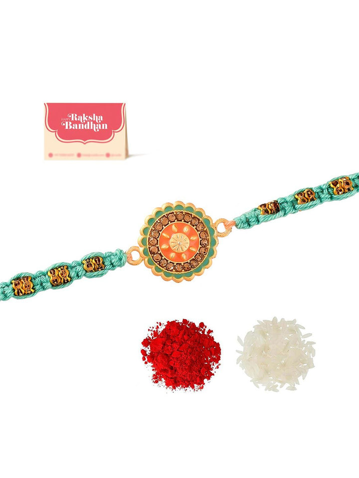Voylla Men's Traditional Design Beaded Thread Rakhi For Brother