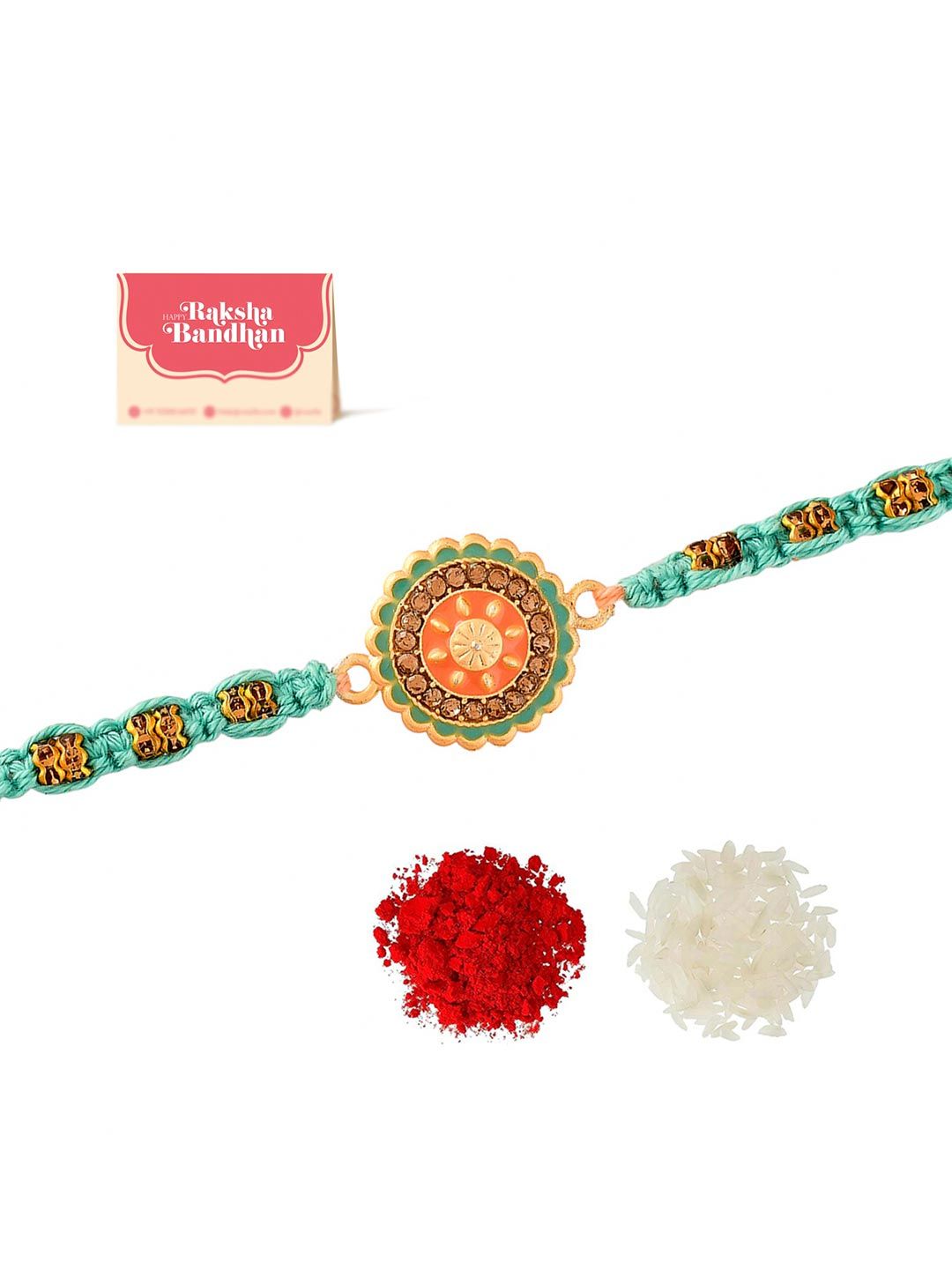 Voylla Men's Traditional Design Beaded Thread Rakhi For Brother