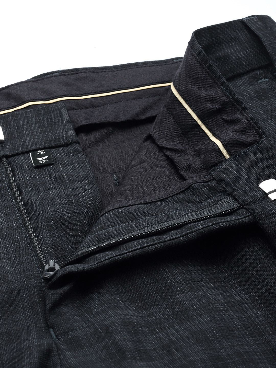 Park Avenue Men Checked Smart Fit Mid-Rise Formal Trousers