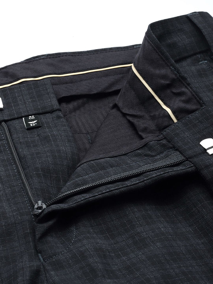 Park Avenue Men Checked Smart Fit Mid-Rise Formal Trousers
