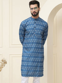 SOJANYA Ethnic Motifs Printed Mandarin Collar Pure Cotton Regular Kurta