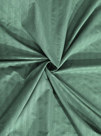 KLOTTHE Green Solid Striped Flat 300 TC King Fine Bedsheet with 2 Pillow Covers-250X225 cm
