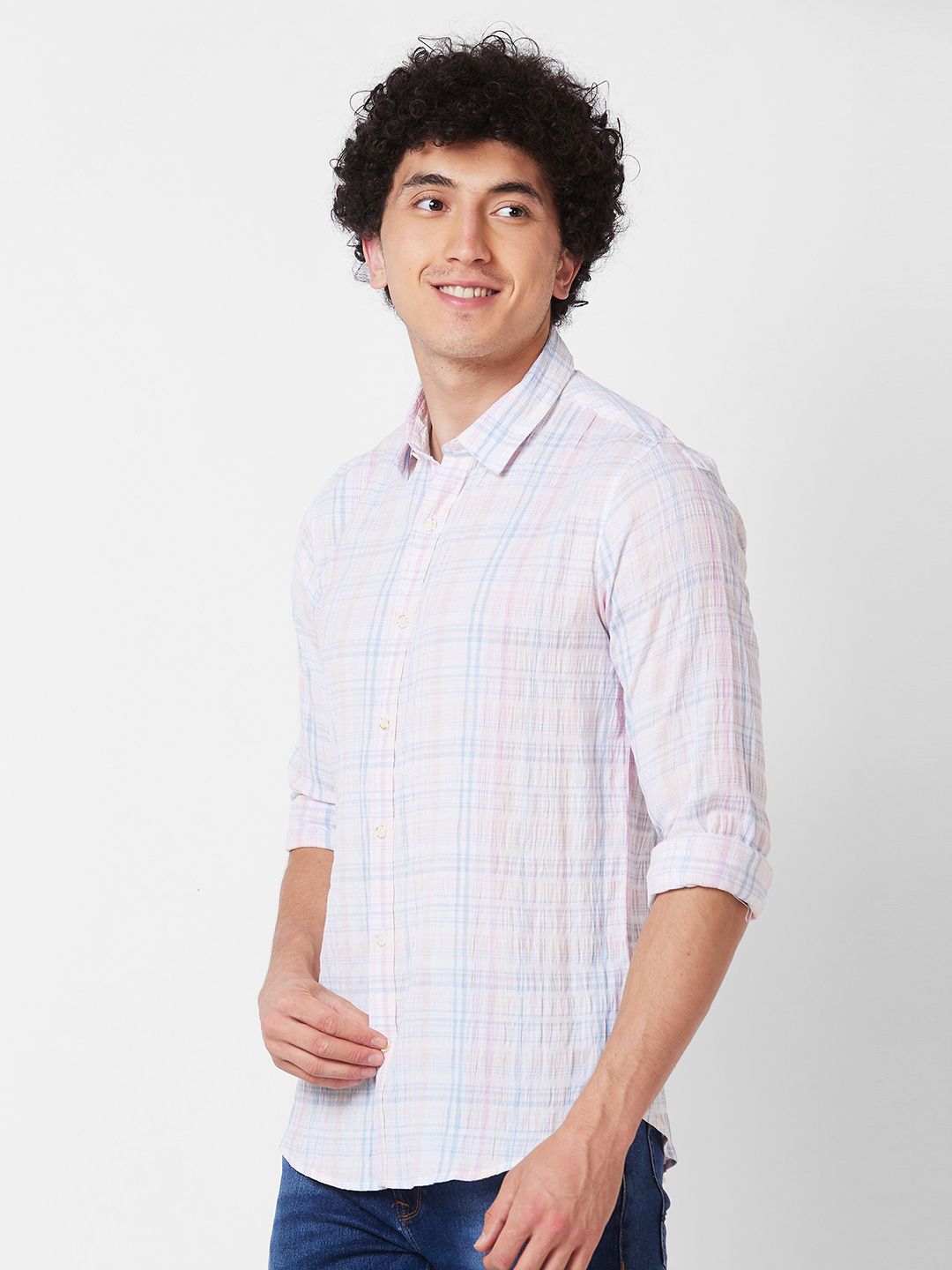 SPYKAR Tartan Checked Cotton Casual Shirt