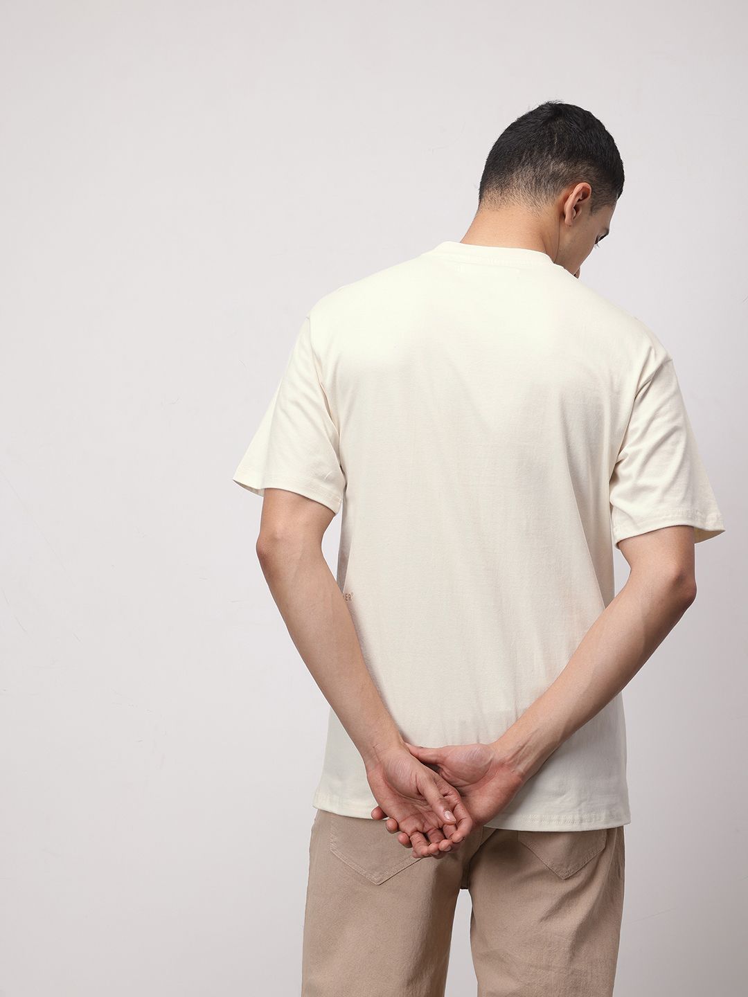 ether Kora Relaxed Fit Typography Printed Cotton T-shirt