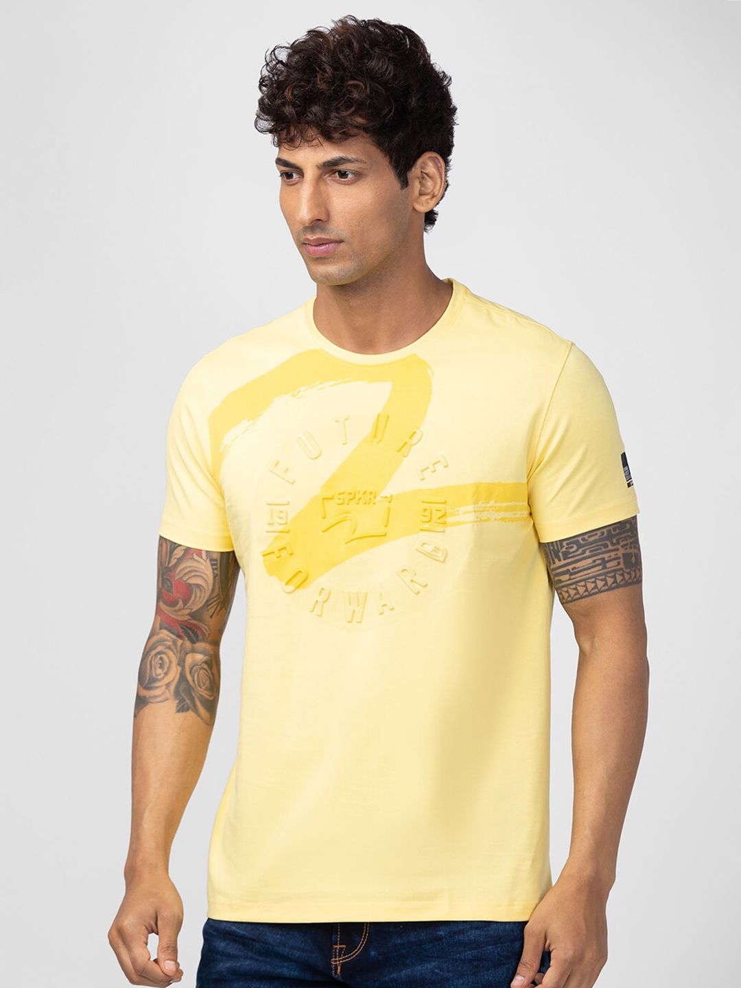 SPYKAR Men Cotton Typography Printed Slim Fit T-shirt
