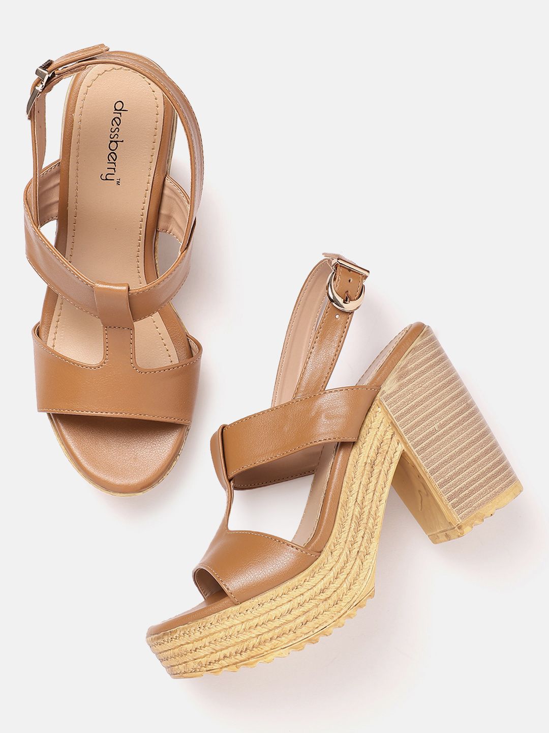 DressBerry Open Toe Block Heels