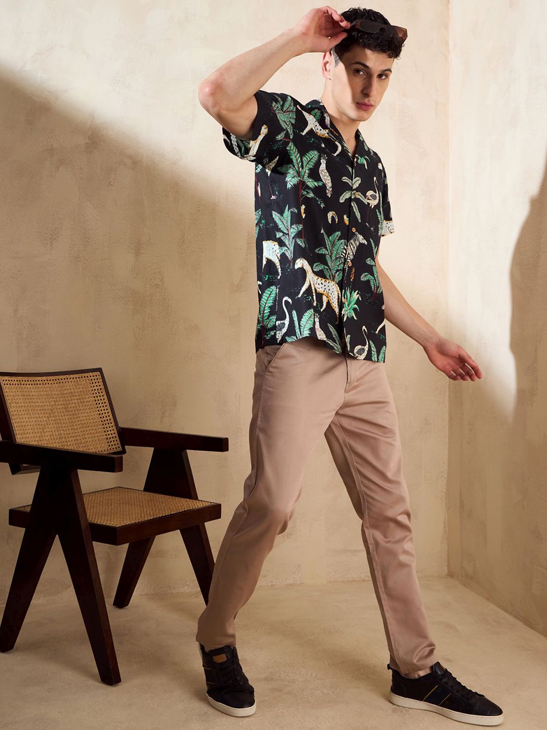 DENNISON Tropical Printed Oversized Casual Shirt