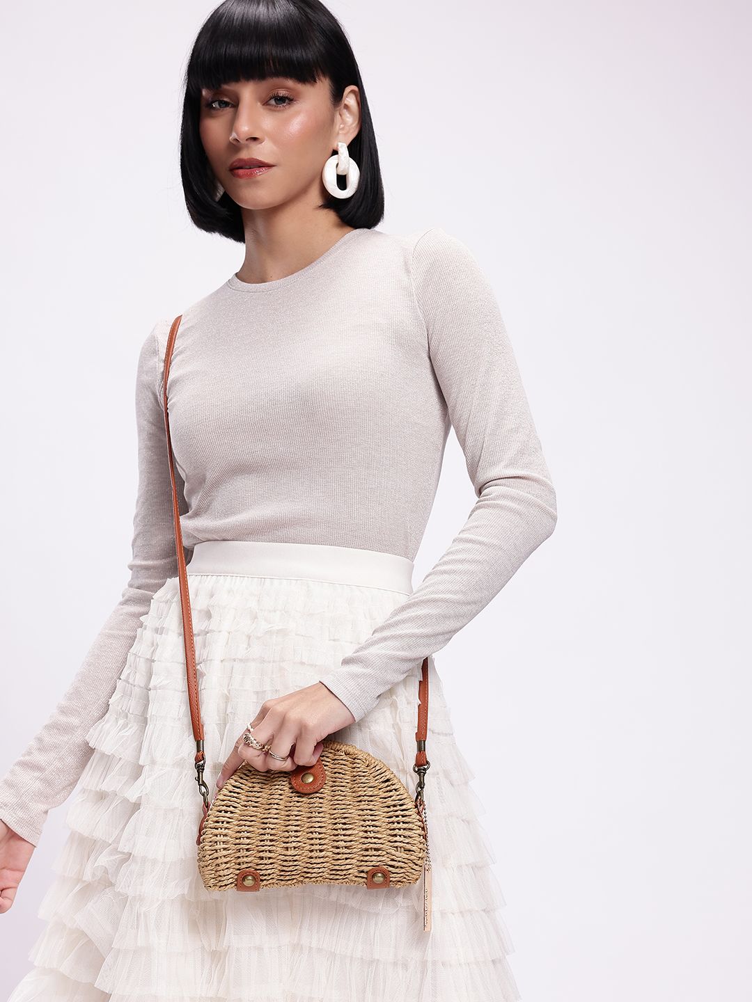 DressBerry Textured Sling Bag
