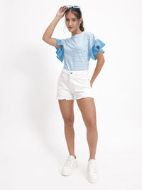 DressBerry Summer Stripe Schiffli Show Top
