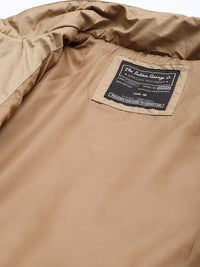 The Indian Garage Co Men Slim Fit Zip-Front Puffer Jacket with Insert Pockets
