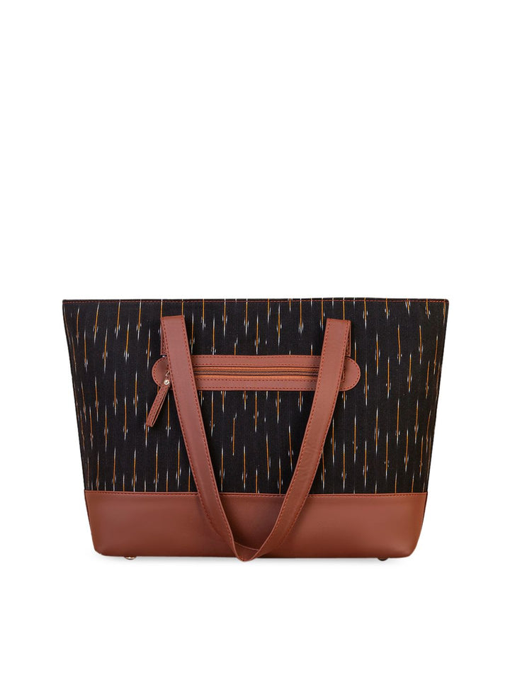 ZOUK Black Printed Structured Shoulder Bag