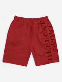 HELLCAT Boys Pack of 5 Typography Printed Cotton Mid-Rise Shorts