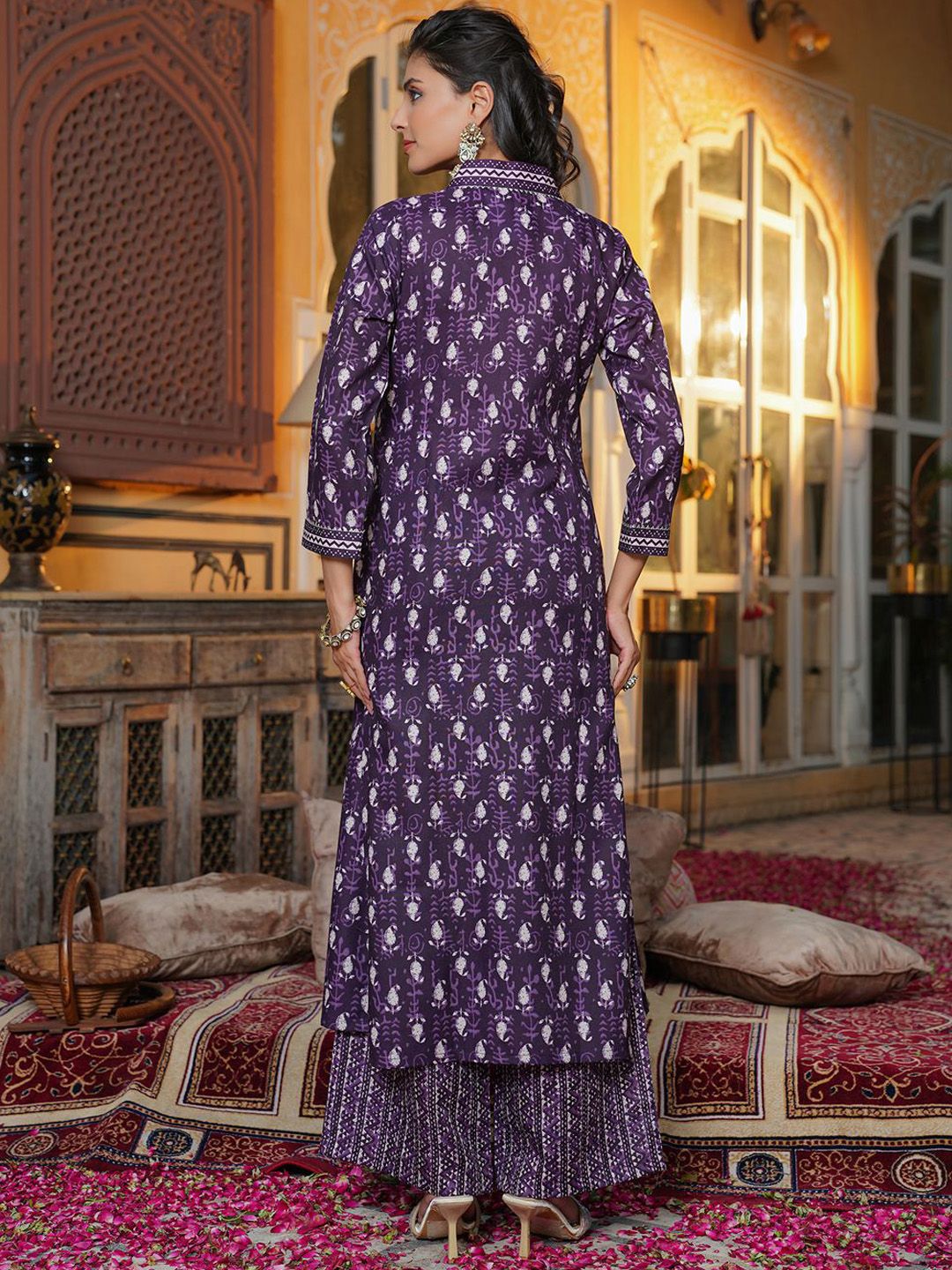 KALINI Women Paisley Printed Regular Kurta with Palazzos & Dupatta