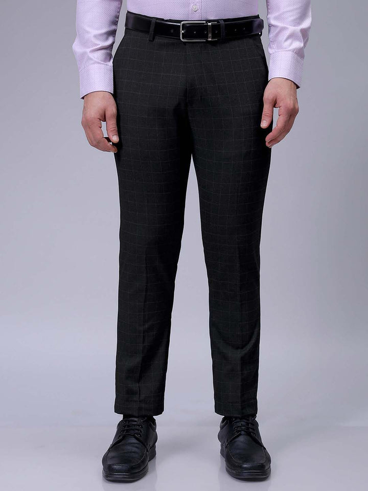 The Indian Garage Co. X Luxe Men Checked Slim Fit Trousers