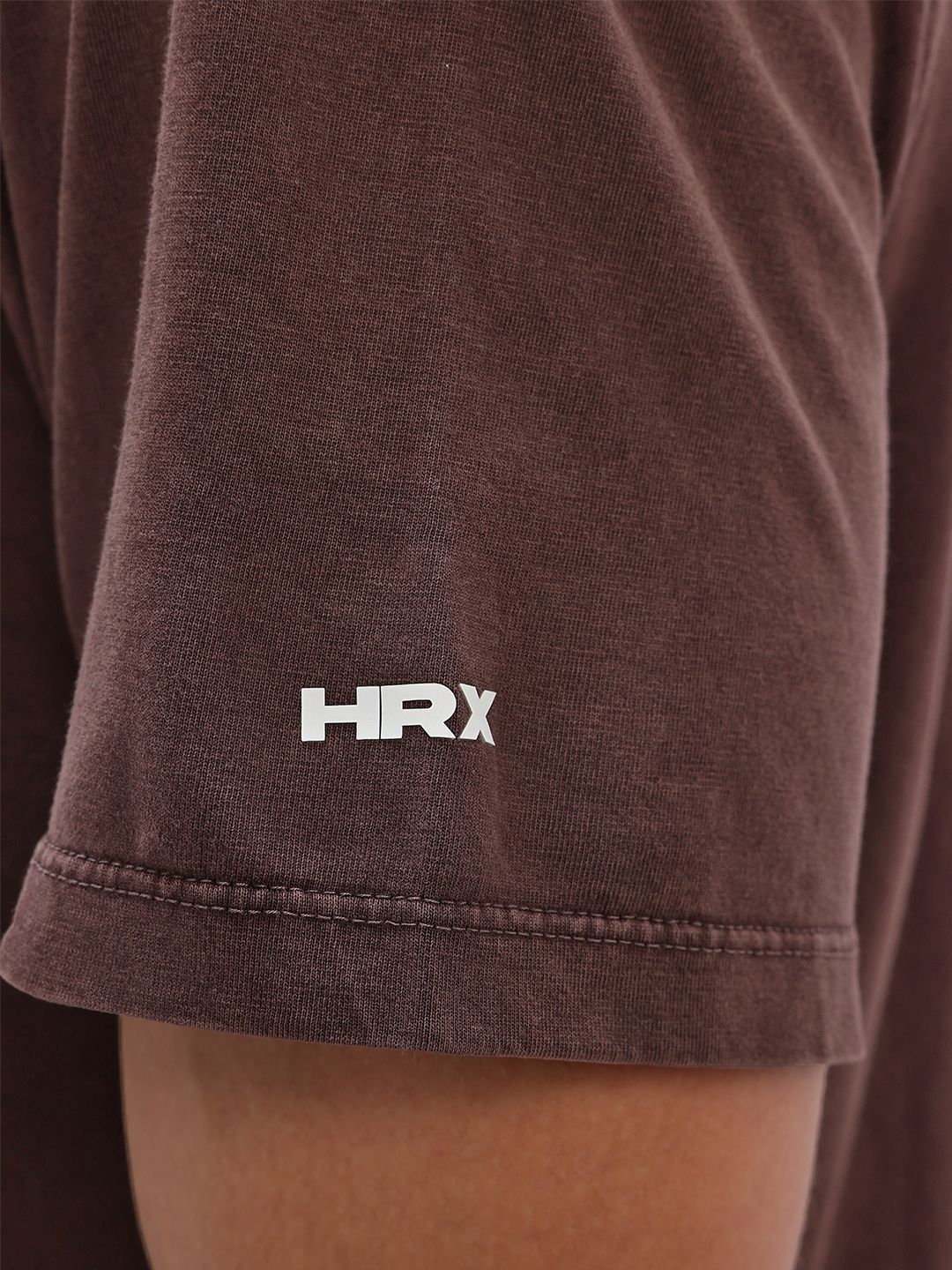 HRX by Hrithik Roshan Solid Drop-Shoulder Sleeves Pure Cotton Lifestyle T-shirt