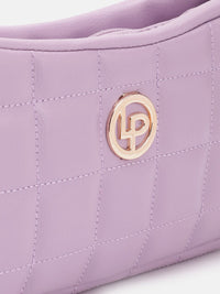 Lino Perros Geometric Textured Structured Shoulder Bag with Quilted Detail