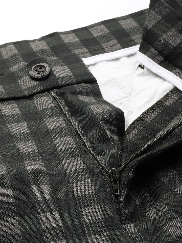 The Indian Garage Co. X Luxe Men Checked Slim Fit Trousers