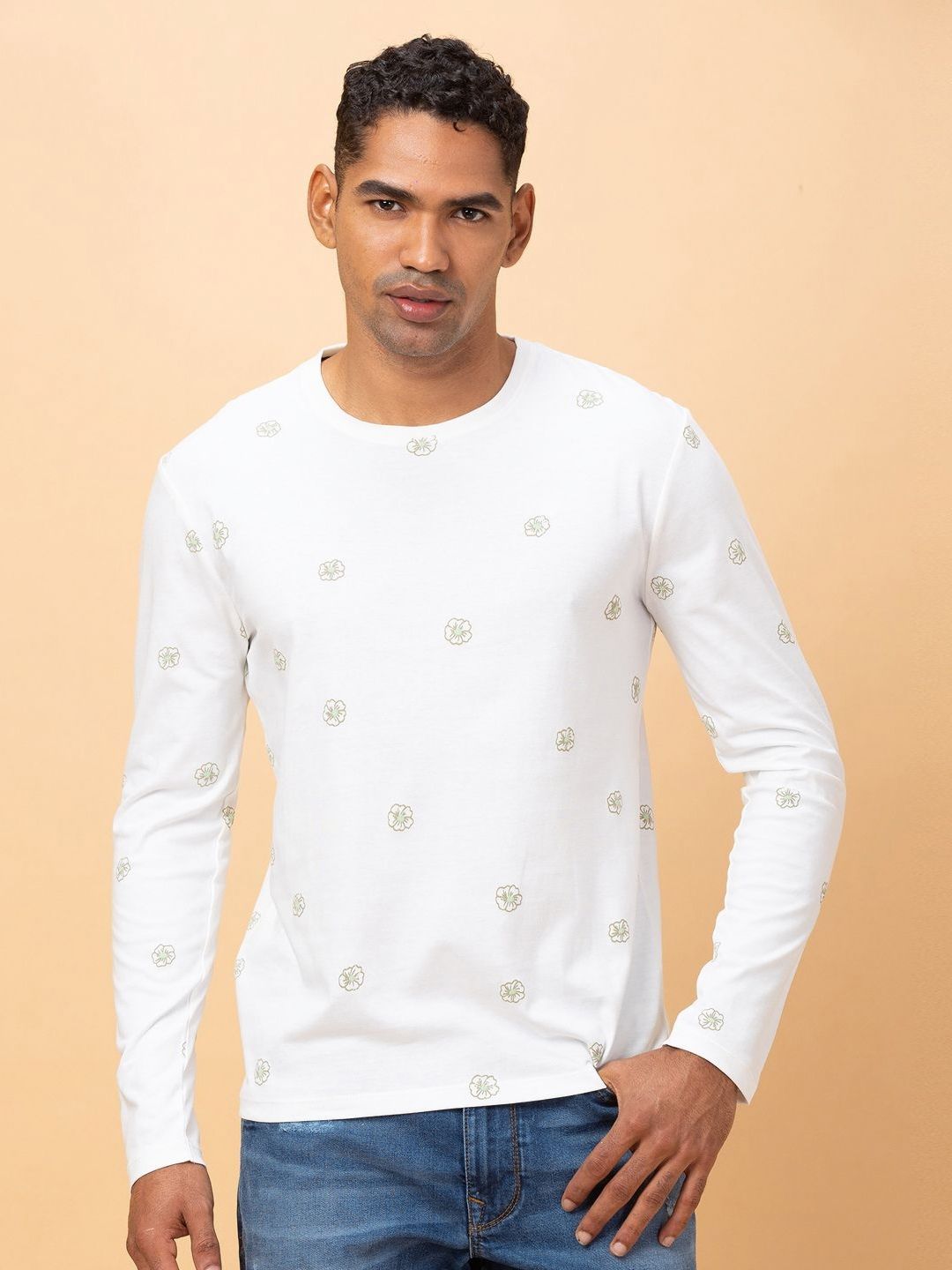 Being Human Men Printed Henley Neck T-shirt