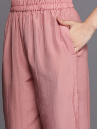 Libas Women Peach-Coloured Floral Kurta with Trousers & Dupatta