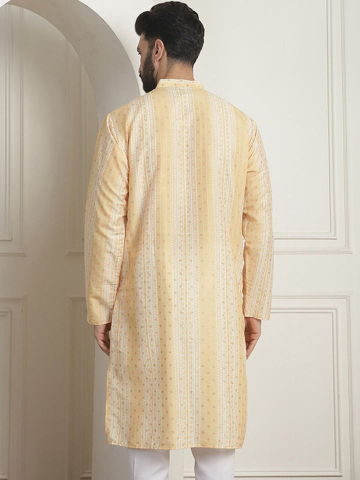SOJANYA Ethnic Motifs Printed Mandarin Collar Long Sleeves Straight Kurta