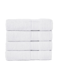 MYTRIDENT Unisex Set of 4 White 500GSM Cotton Bath Towels