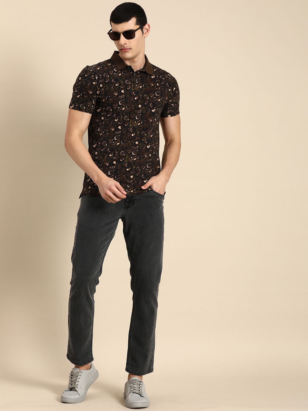Being Human Clothing Men Printed Polo Collar Pure Cotton T-shirt