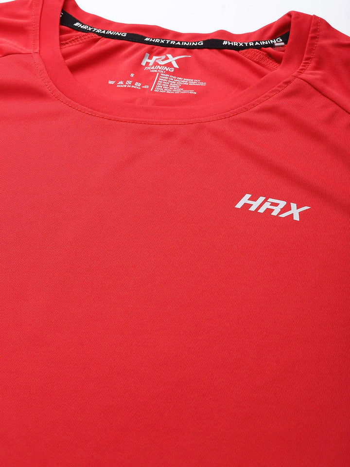 HRX By Hrithik Roshan Training Women Formula Red Rapid-Dry Solid Tshirt