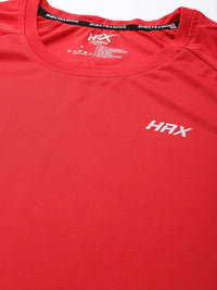 HRX By Hrithik Roshan Training Women Formula Red Rapid-Dry Solid Tshirt