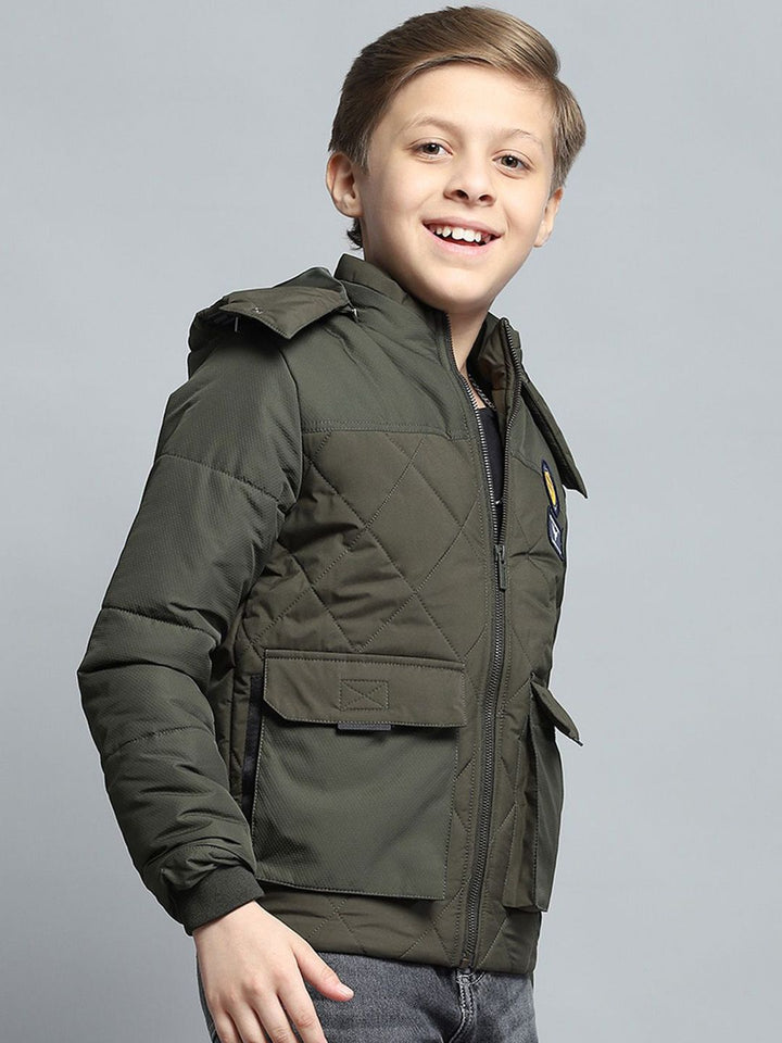 Monte Carlo Boys Hooded Solid Casual Lightweight Padded Jacket