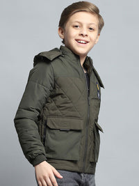 Monte Carlo Boys Hooded Solid Casual Lightweight Padded Jacket