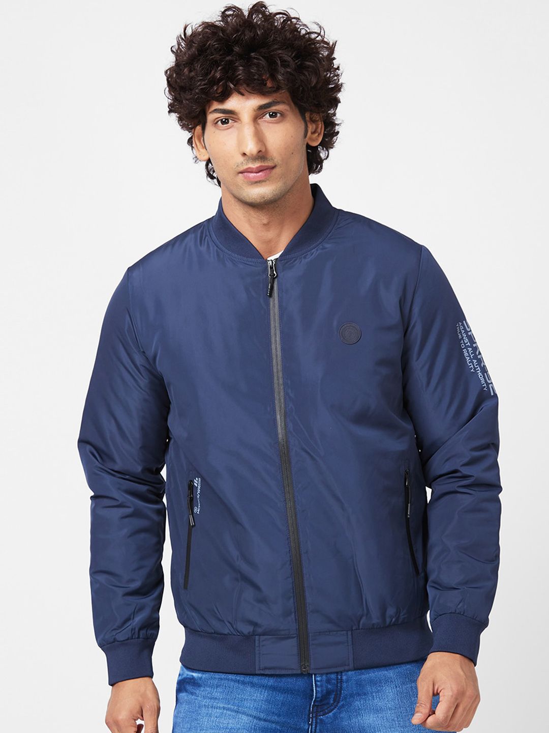 SPYKAR Henley Collar Bomber Jacket