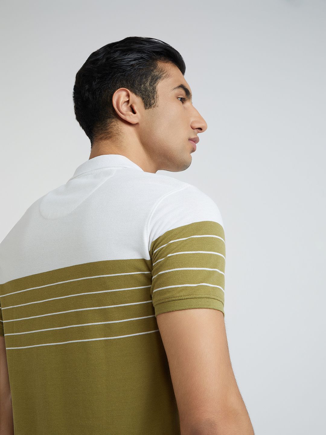 Park Avenue Men Colourblocked Polo Collar Slim Fit T-shirt