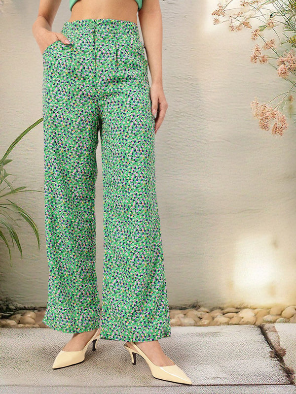 DressBerry Women Dainty Ditsy Wide Leg Trousers