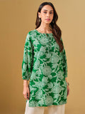 Global Desi Tie-Up Neck Floral Printed Kurti