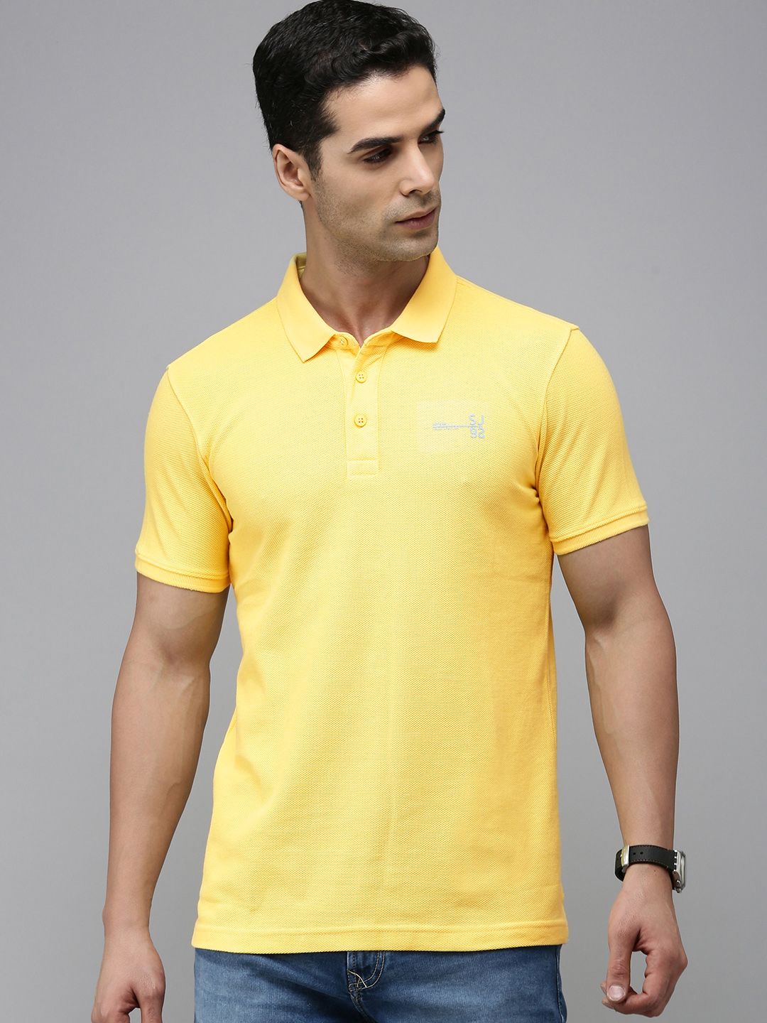 SPYKAR Men Solid Slim Fit Polo Collar T-shirt