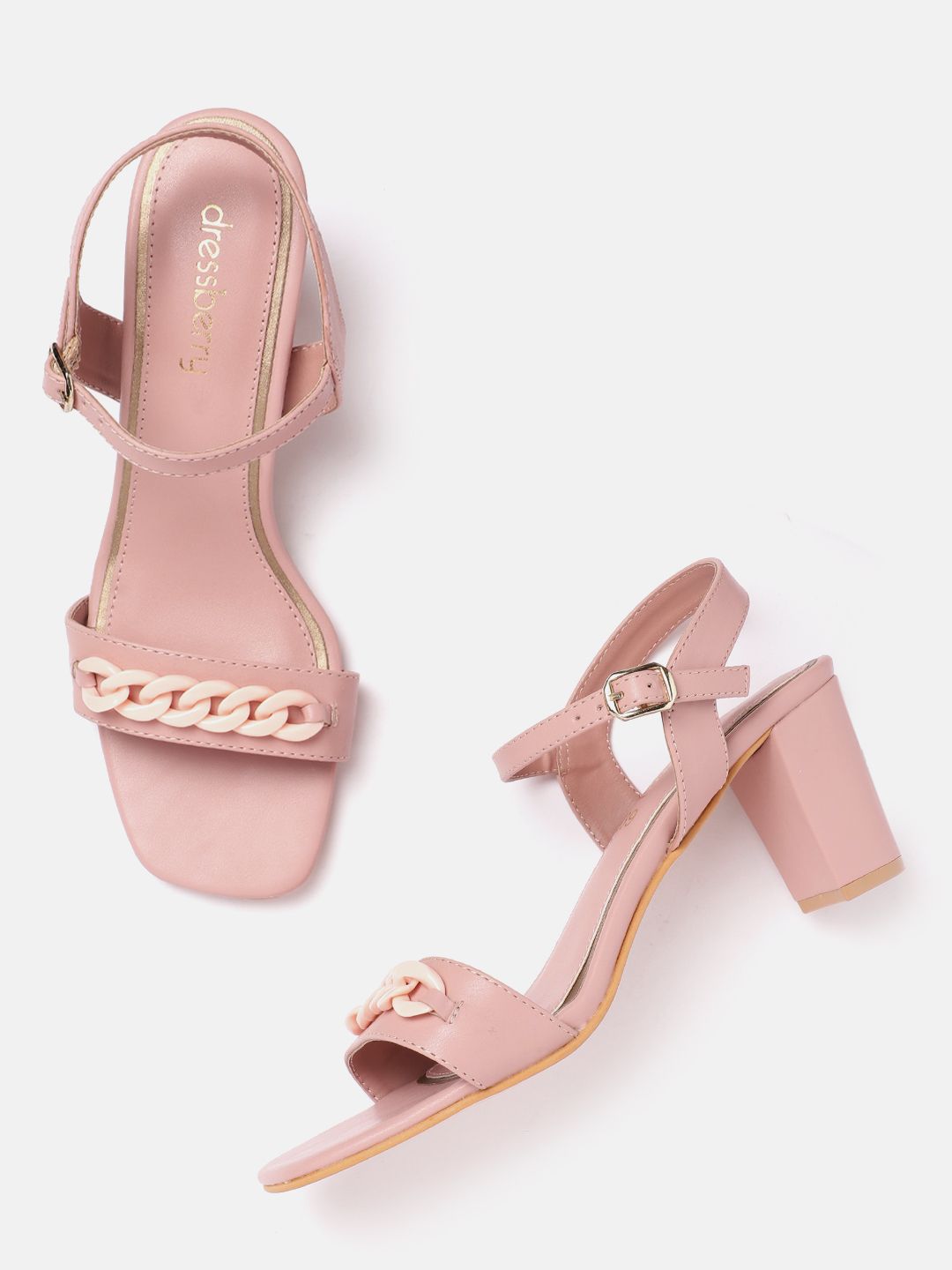 DressBerry Chain Detail Block Heels