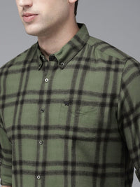THE BEAR HOUSE Slim Fit Checked Pure Cotton Casual Shirt