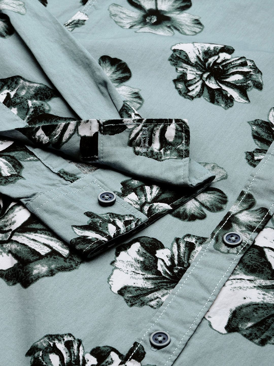The Indian Garage Co Men Blue Classic Floral Printed Casual Shirt