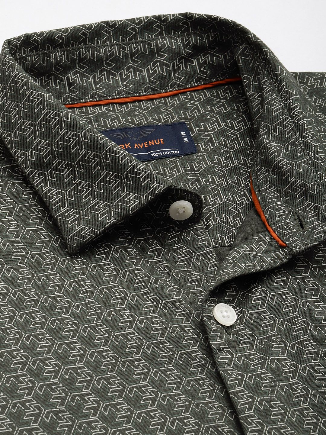 Park Avenue Pure Cotton Slim Fit Geometric Printed Casual Shirt